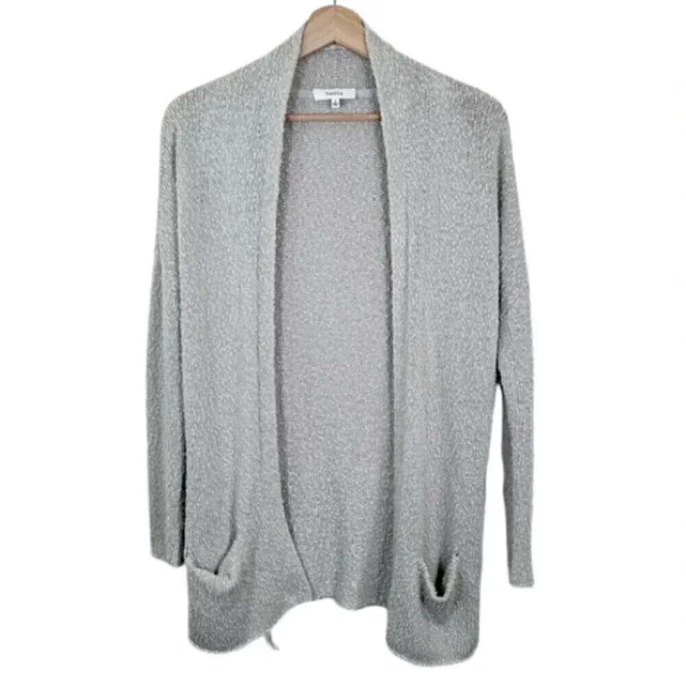 Aritzia Womens Size Small Talula Cotton Open Cardigan Grey Color